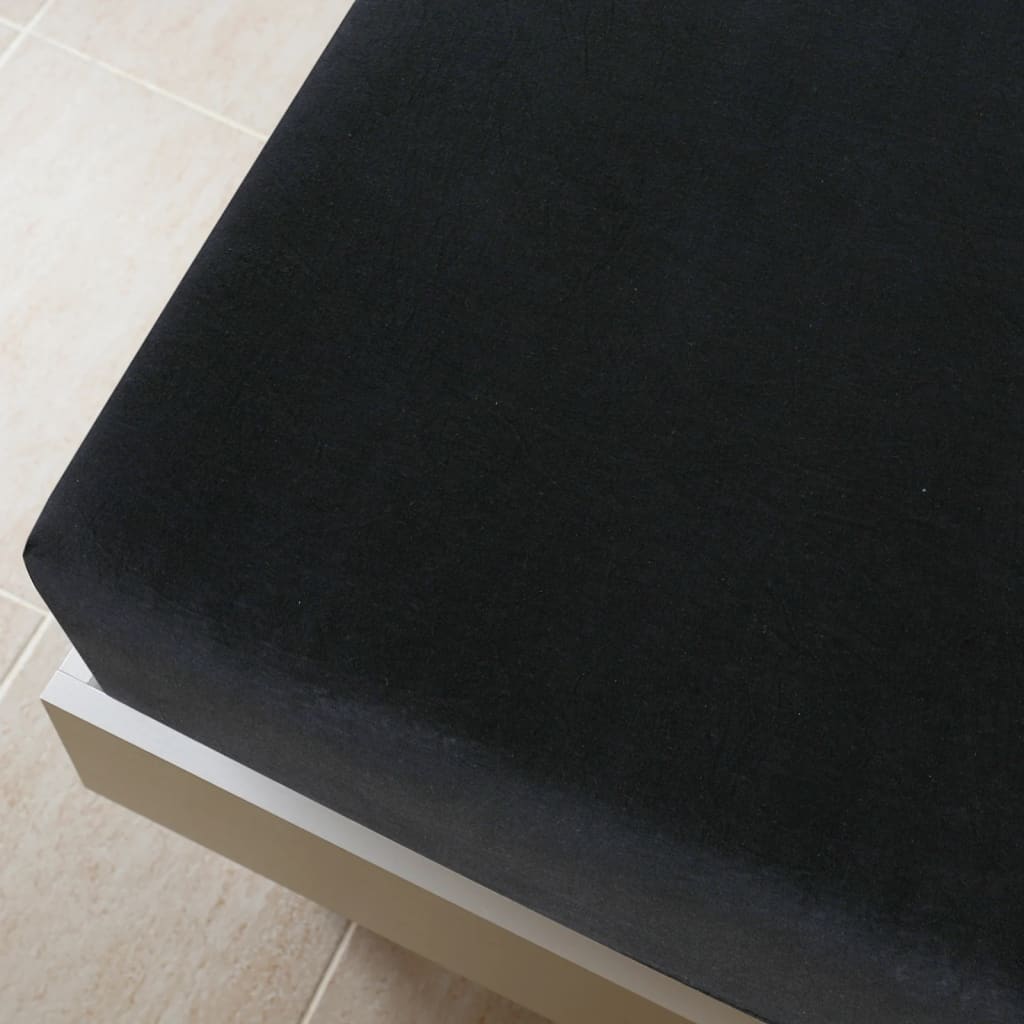 Jerseylaken 2 stk svart 160x200 cm bomull