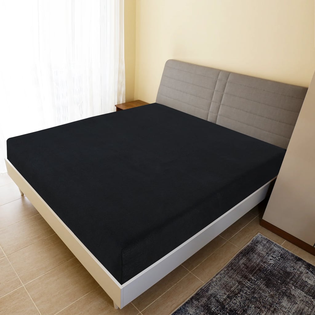 Jerseylaken 2 stk svart 160x200 cm bomull