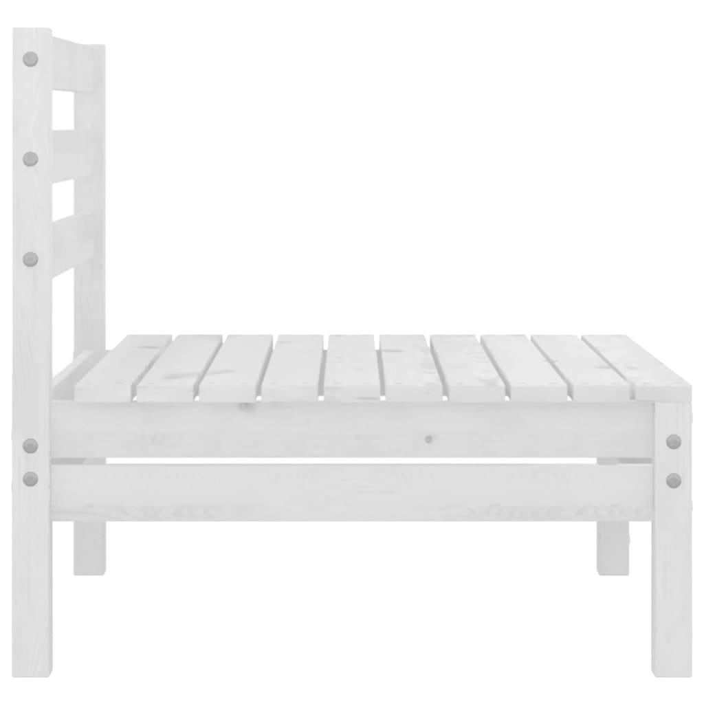Utendørs midtsofaer 4 stk hvit heltre furu