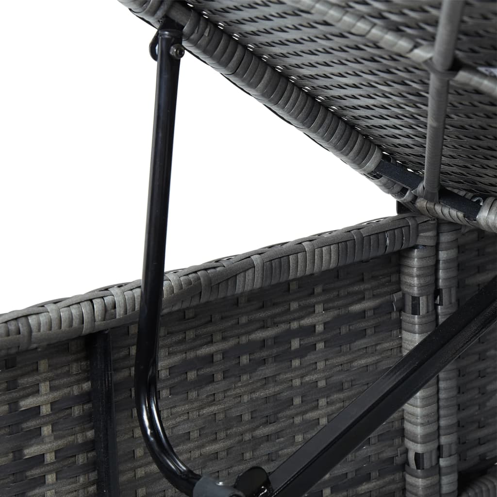 Solseng med mørkegrå pute polyrotting grå