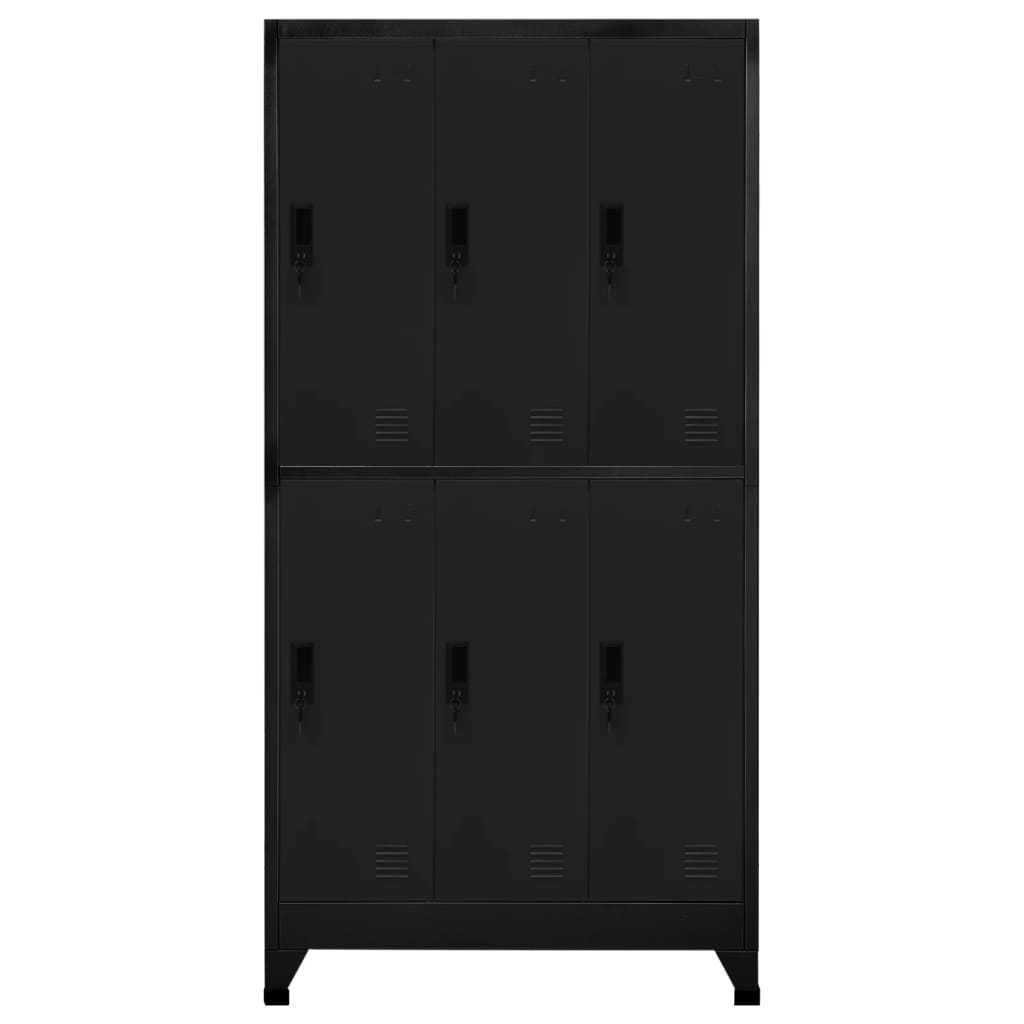 Oppbevaringsskap svart 90x45x180 cm stål