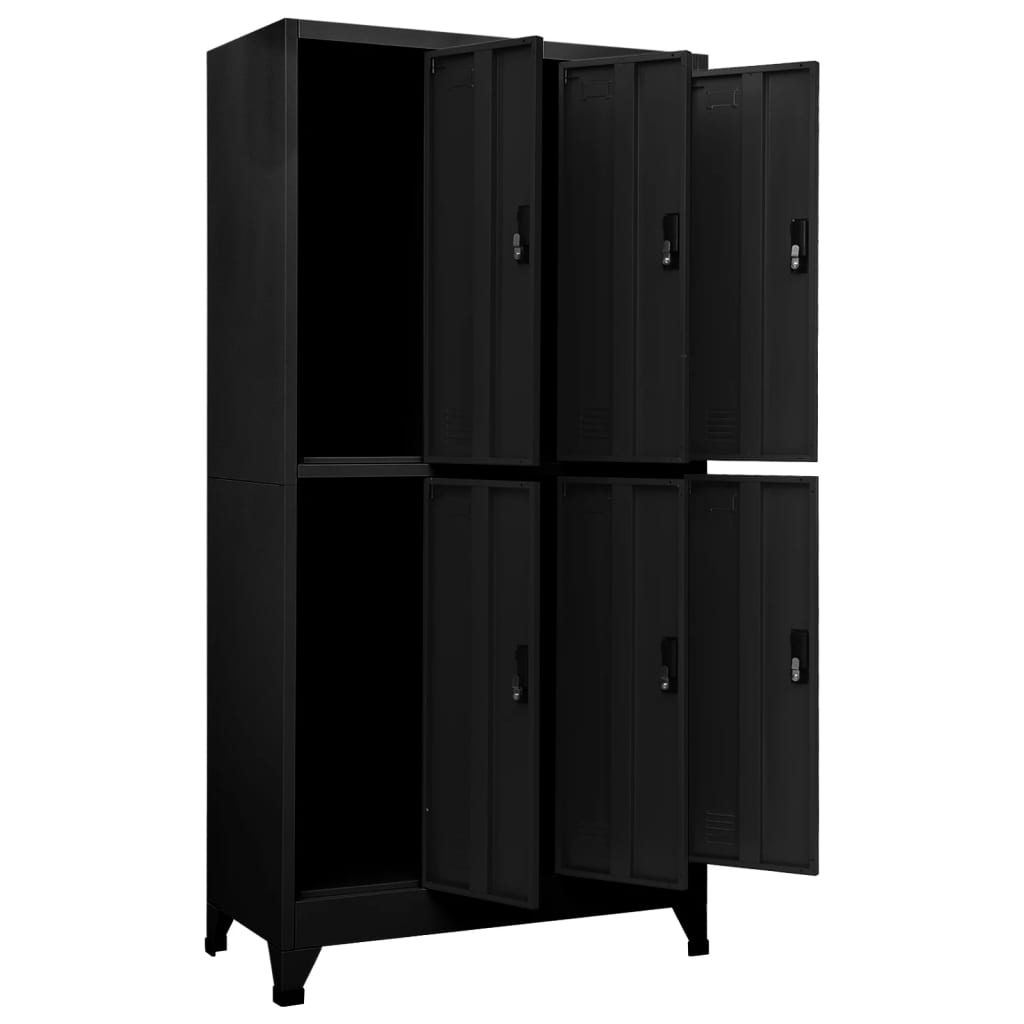 Oppbevaringsskap svart 90x45x180 cm stål