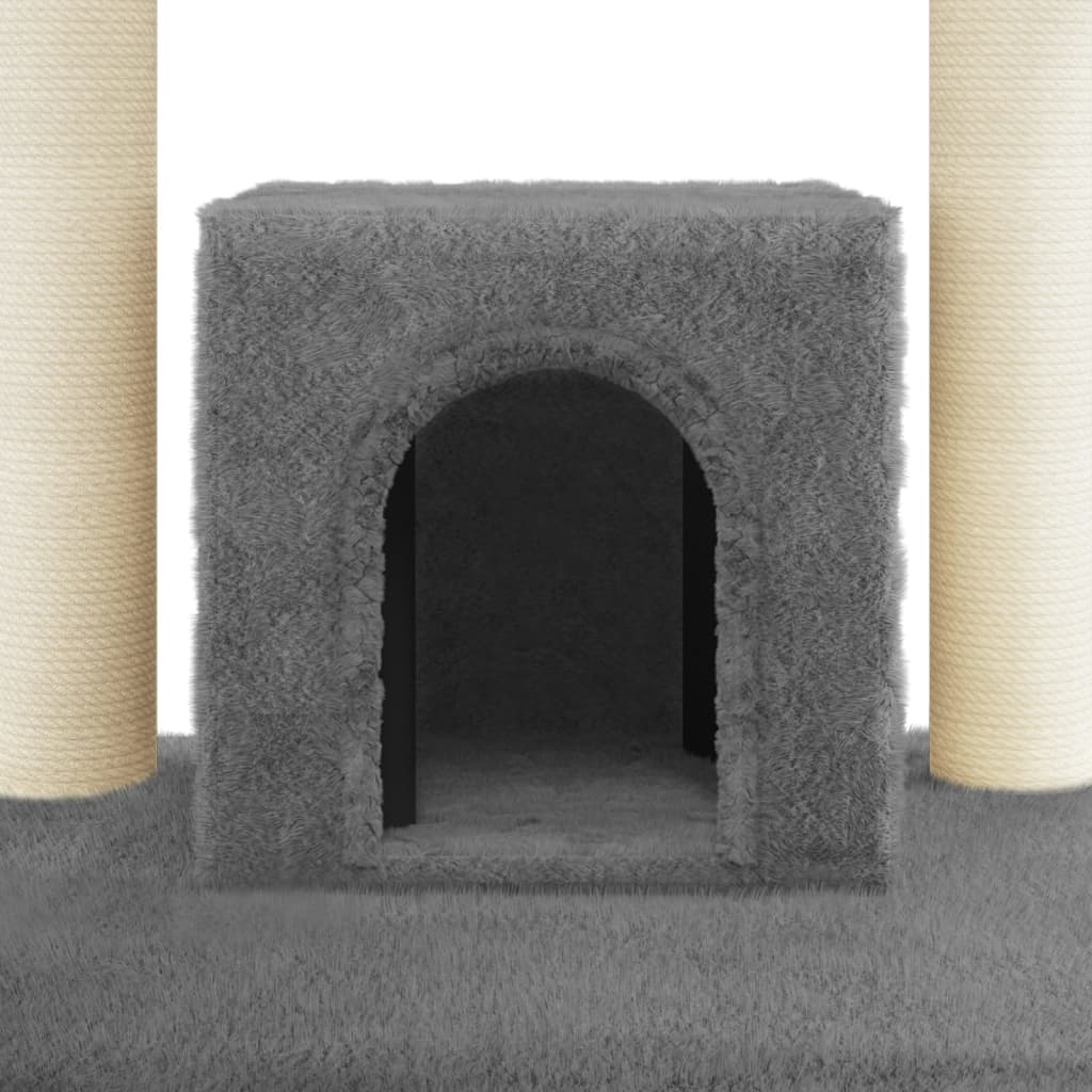Kloretre med klorestolper i sisal mørkegrå 110 cm