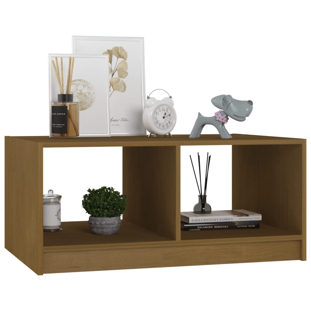 Salongbord 75x50x33,5 cm heltre furu honningbrun