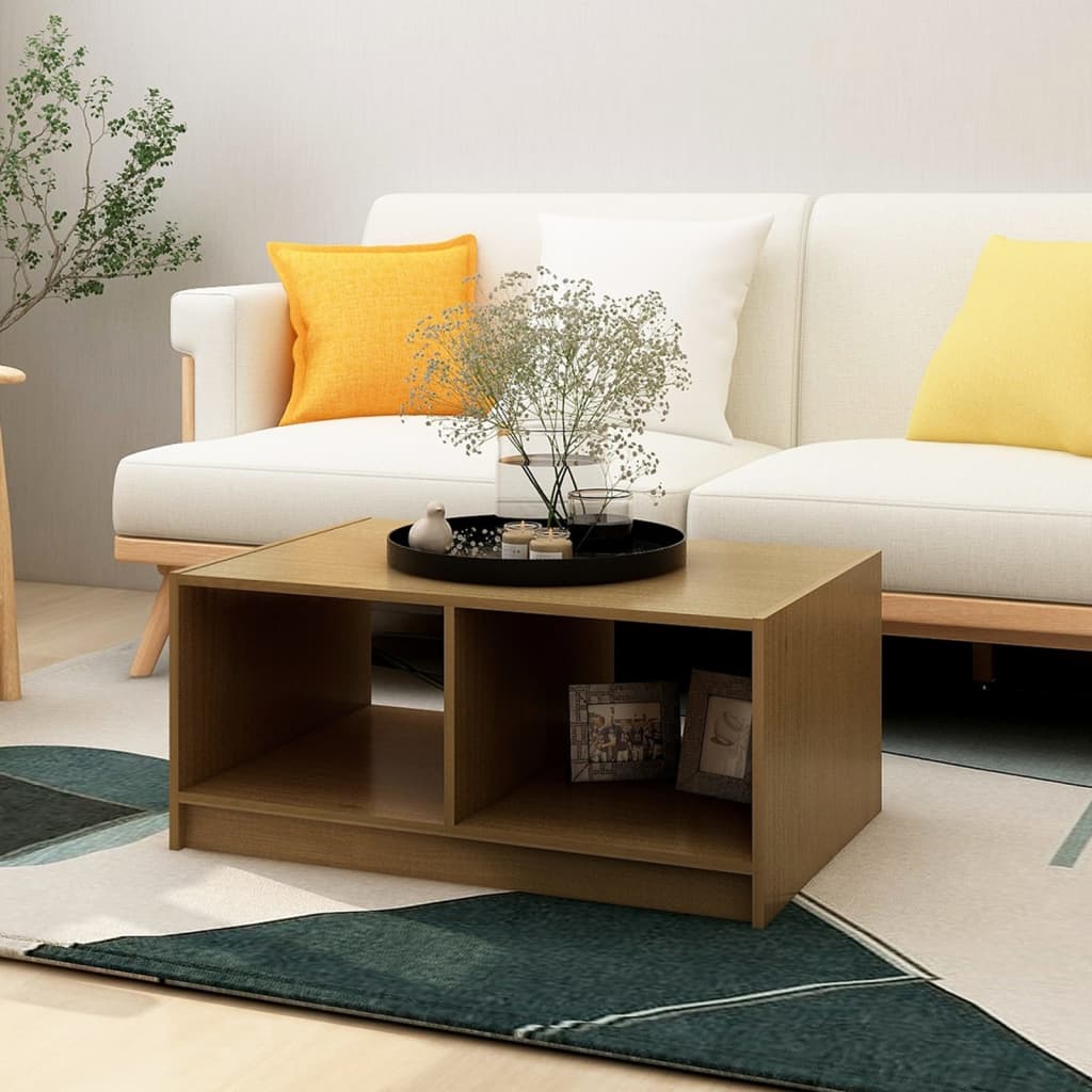 Salongbord 75x50x33,5 cm heltre furu honningbrun