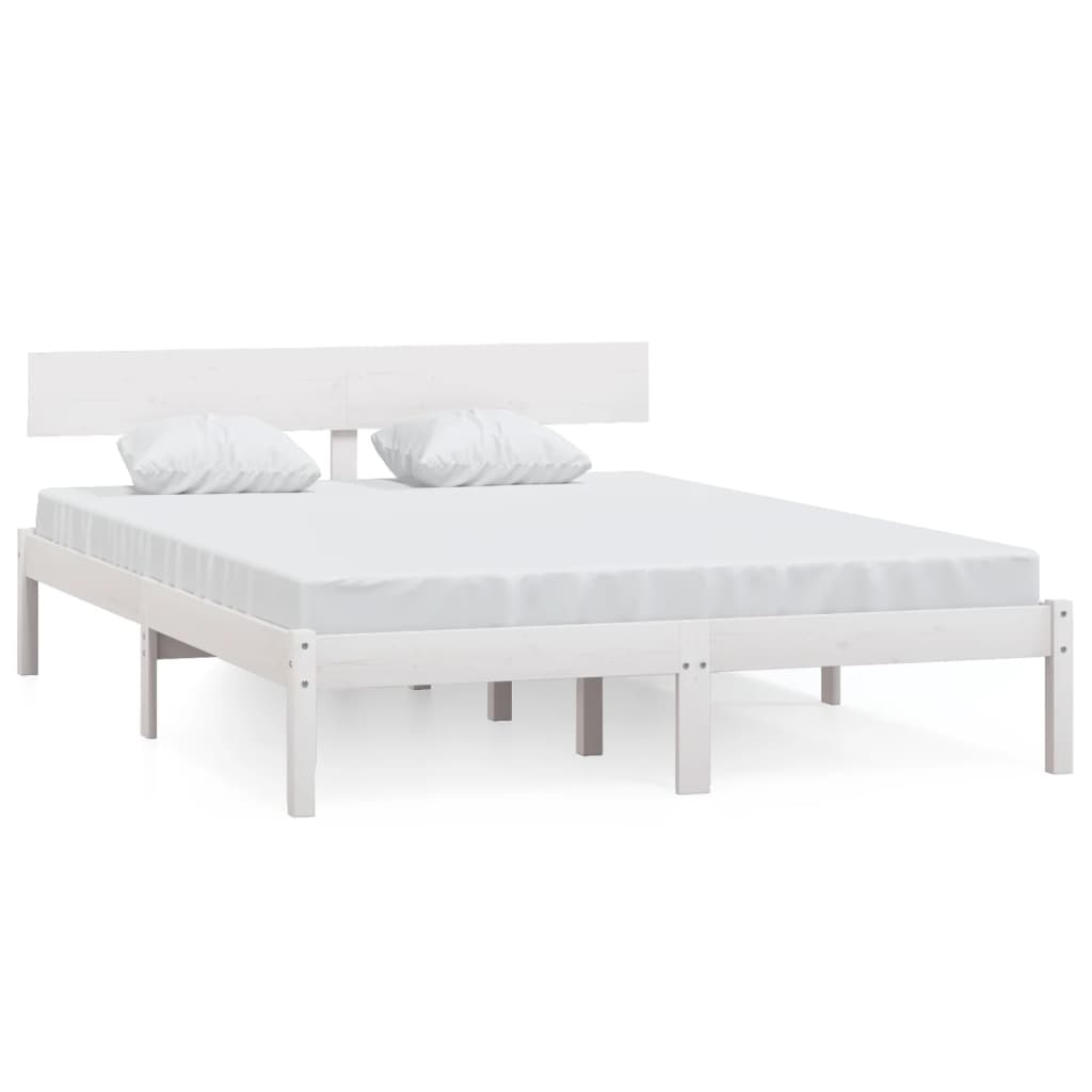 Sengeramme hvit heltre furu 140x190 cm