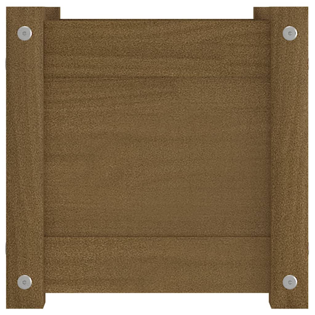 Plantekasse honningbrun 31x31x31 cm heltre furu
