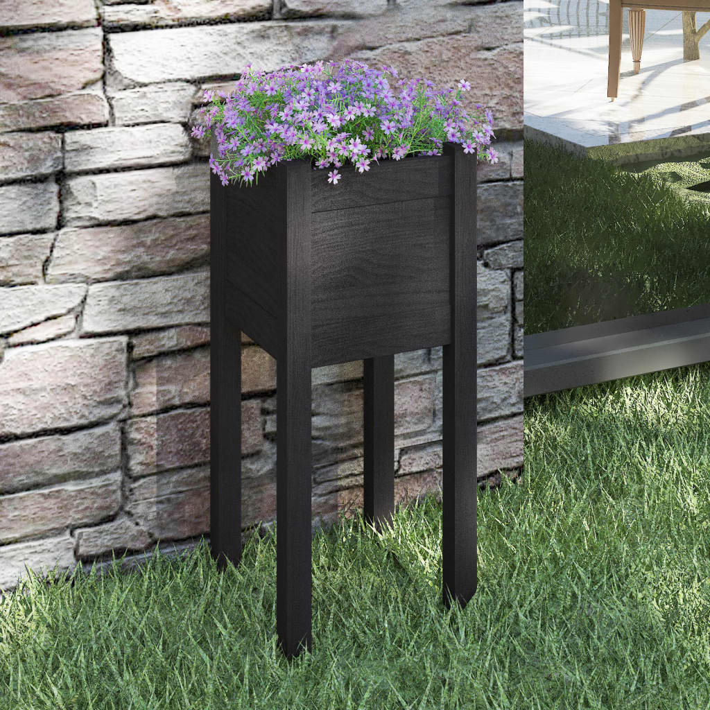 Plantekasse svart 31x31x70 cm heltre furu