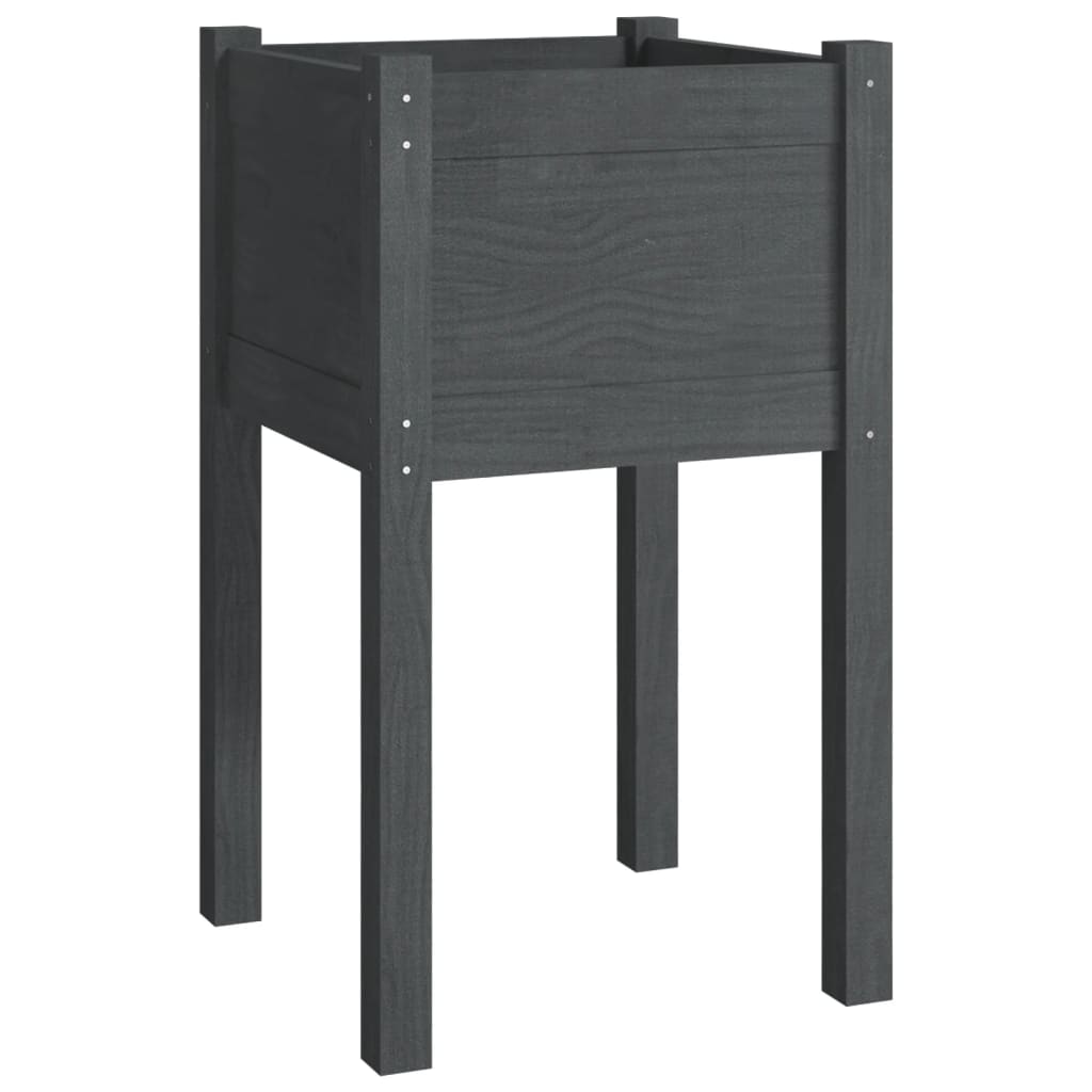 Plantekasse 40x40x70 cm heltre furu grå