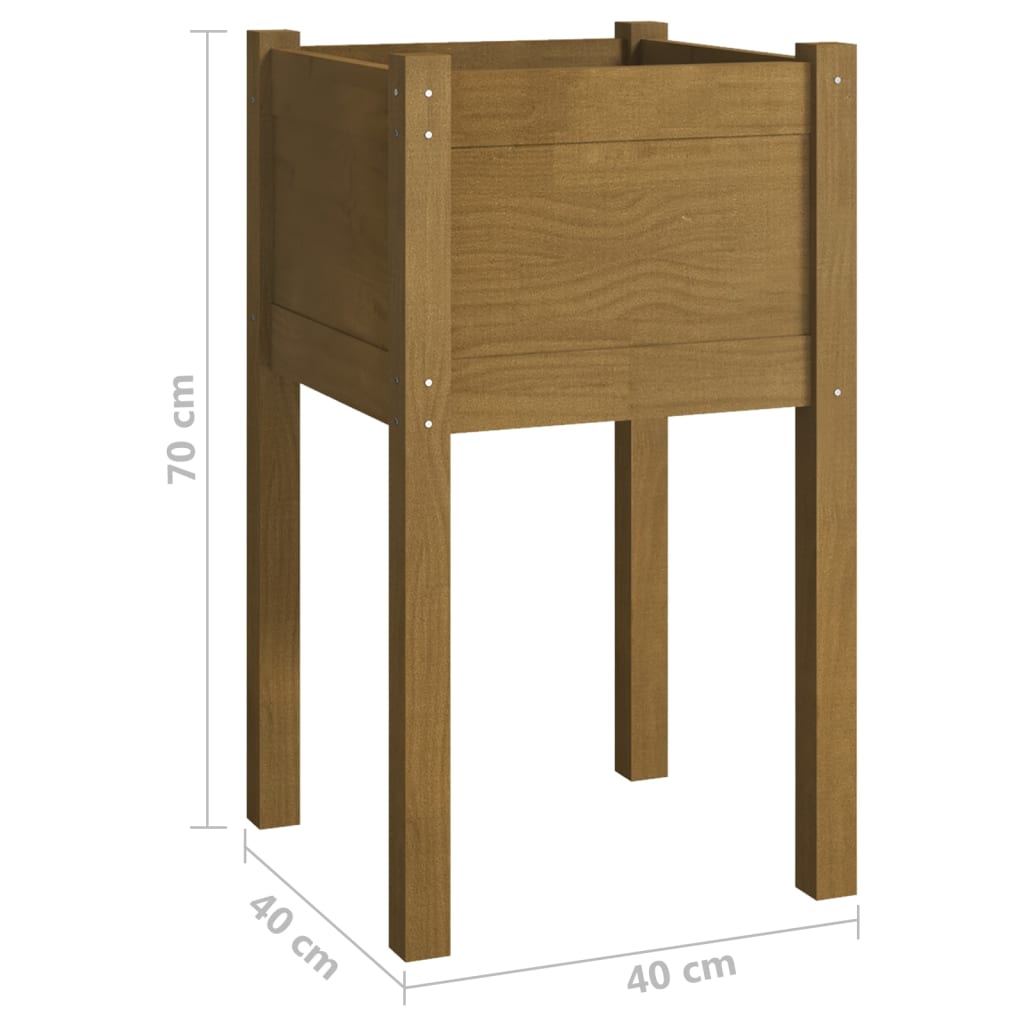 Plantekasse honningbrun 40x40x70 cm heltre furu