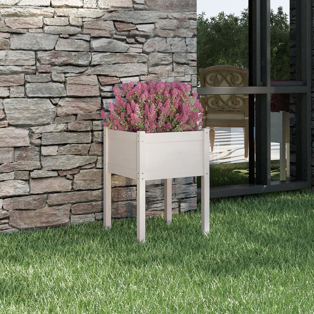 Plantekasse hvit 50x50x70 cm heltre furu