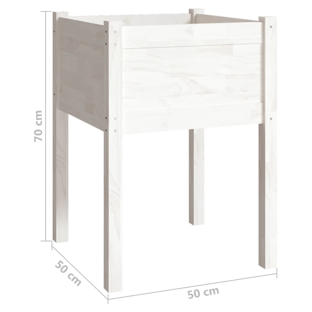 Plantekasser 2 stk hvit 50x50x70 cm heltre furu
