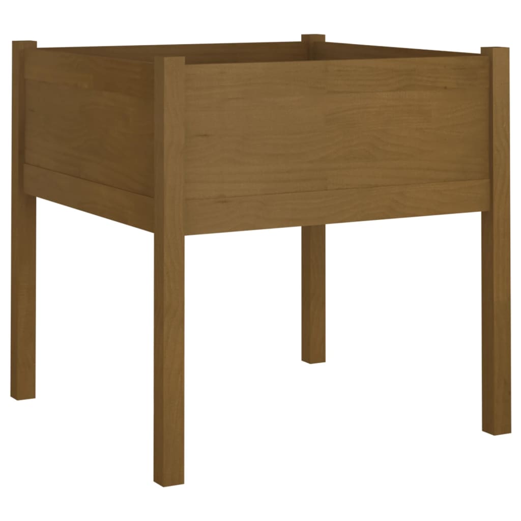 Plantekasse honningbrun 70x70x70 cm heltre furu