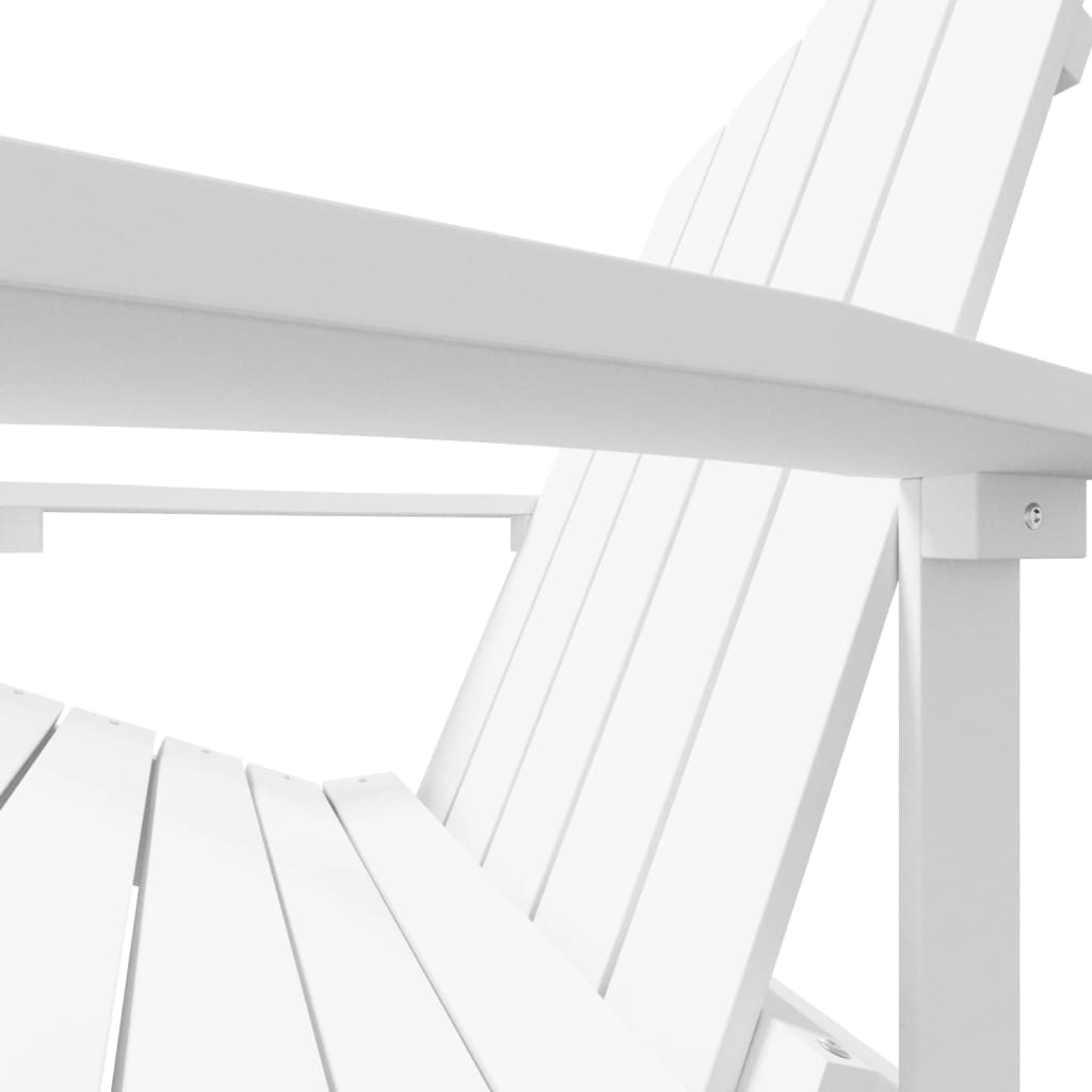 Adirondack hagestol med fotskammel HDPE hvit