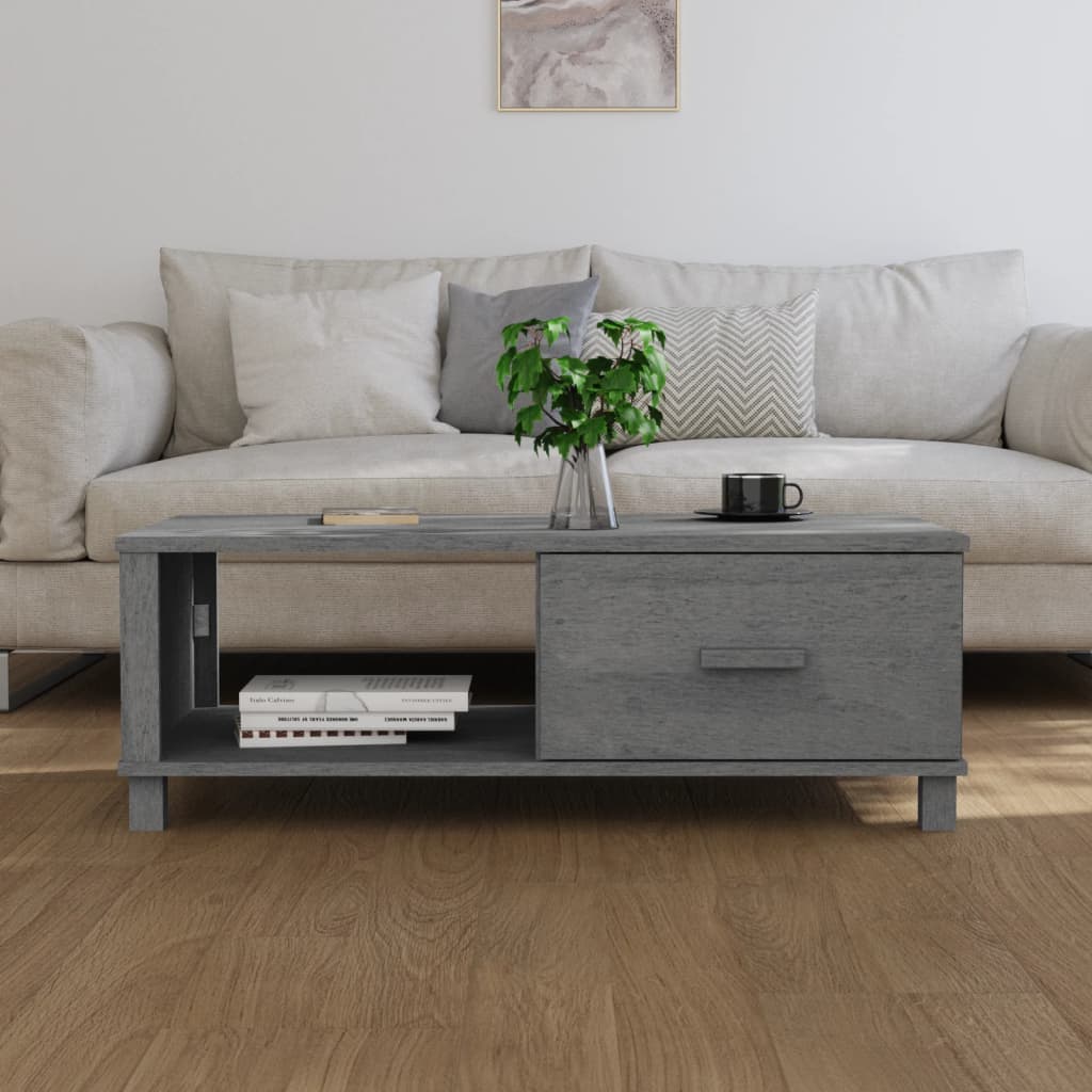 Salongbord HAMAR mørkegrå 100x55x35 cm heltre furu