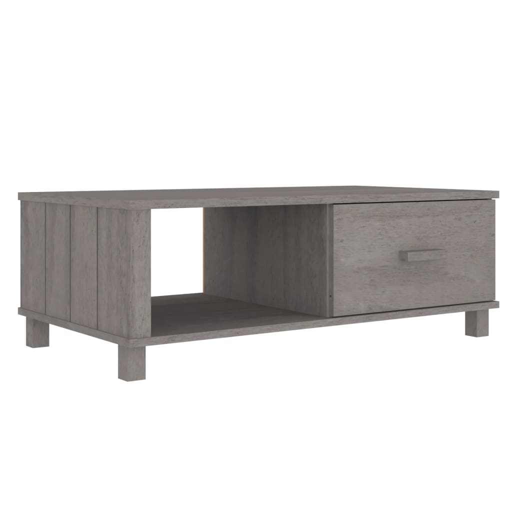 Salongbord HAMAR lysegrå 100x55x35 cm heltre furu