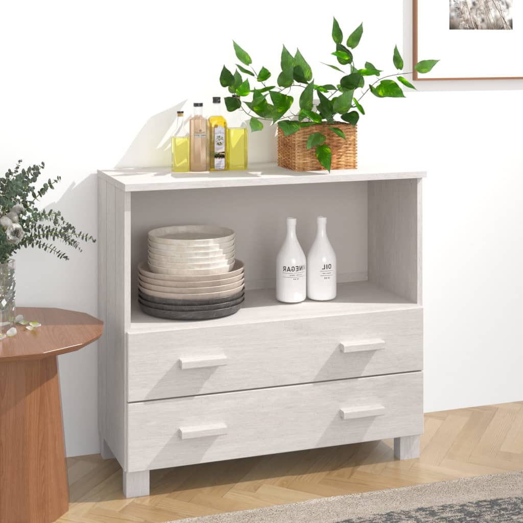 Skjenk HAMAR hvit 85x35x80 cm heltre furu