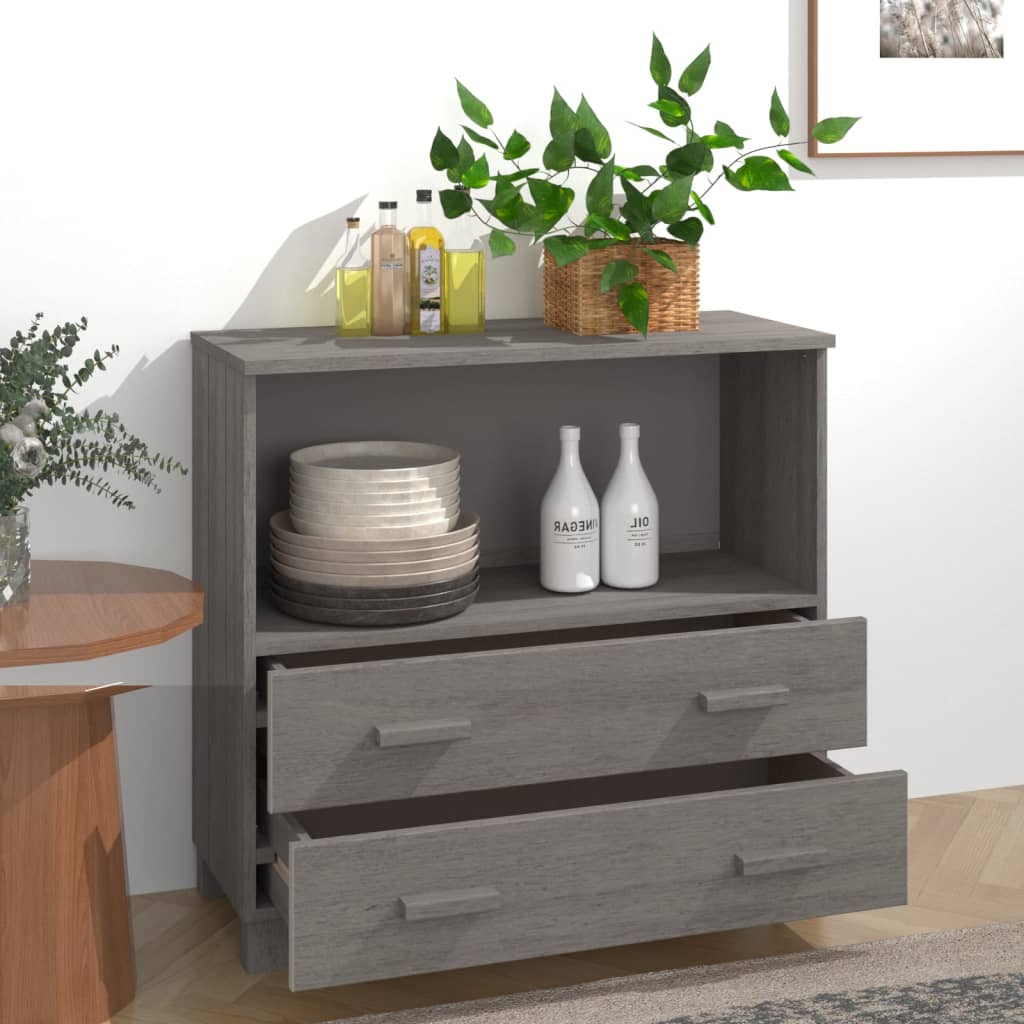 Skjenk HAMAR lysegrå 85x35x80 cm heltre furu