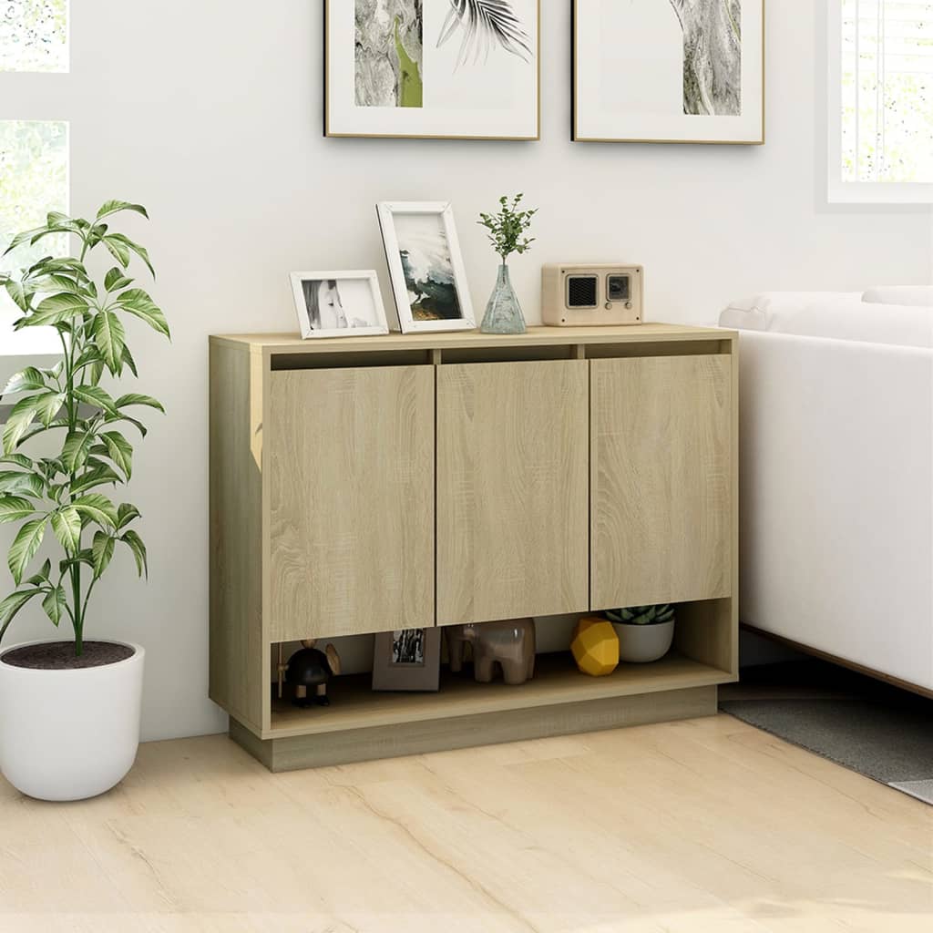 Skjenk sonoma eik 97x31x75 cm konstruert tre