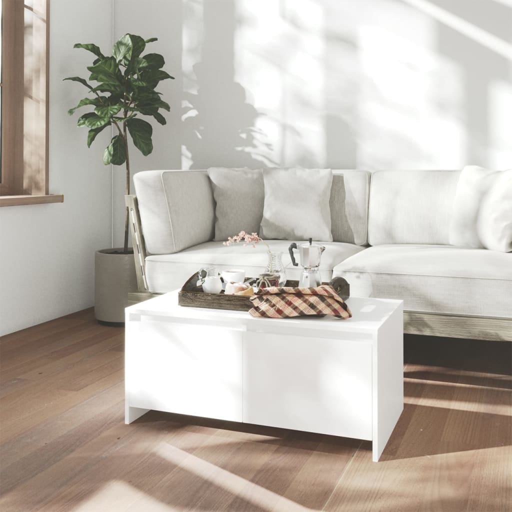 Salongbord hvit 90x50x41,5 cm konstruert tre