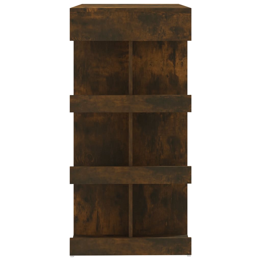 Barbord med oppbevaring røkt eik 100x50x101,5 cm konstruert tre