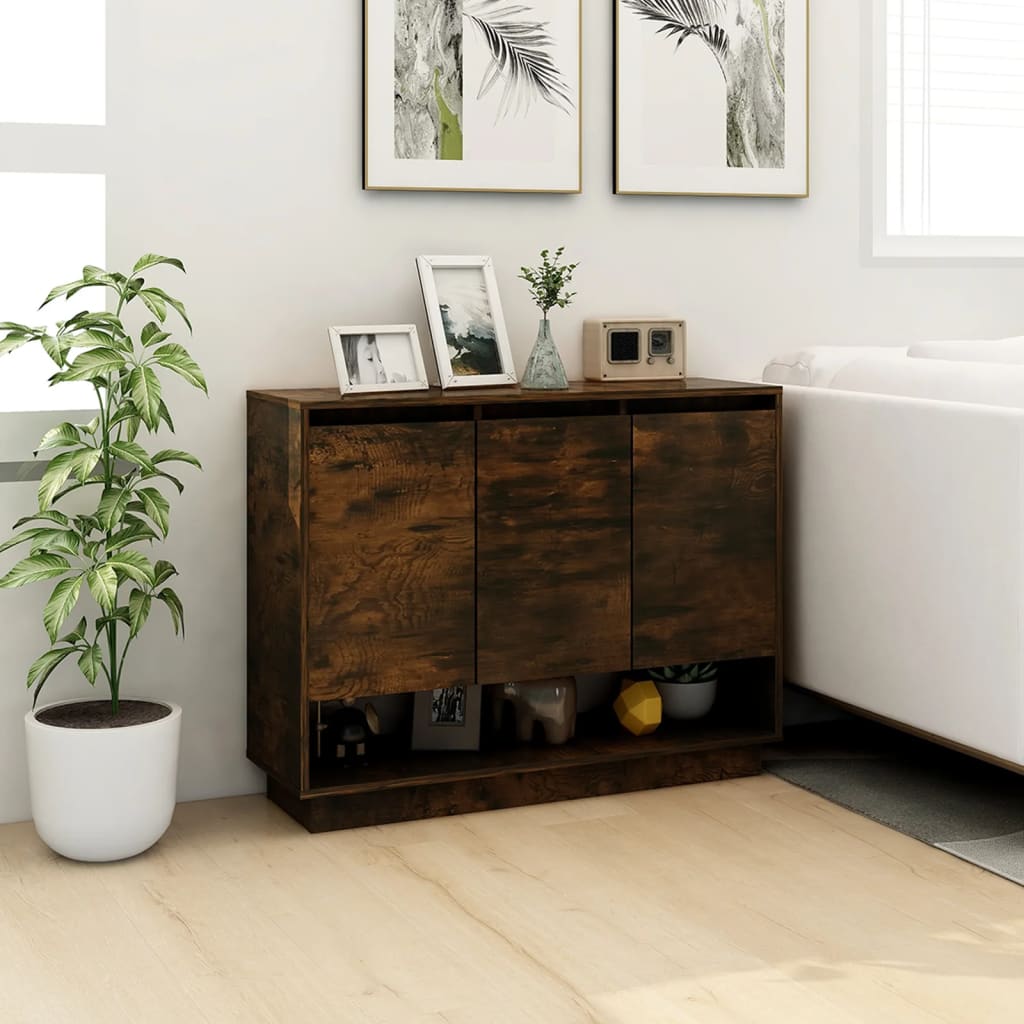 Skjenk røkt eik 97x31x75 cm konstruert tre