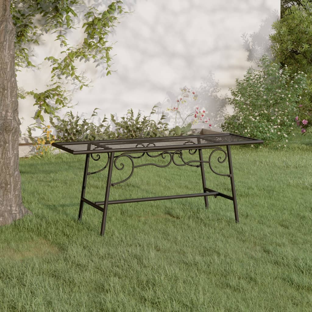Benk tre 110 cm svart stål