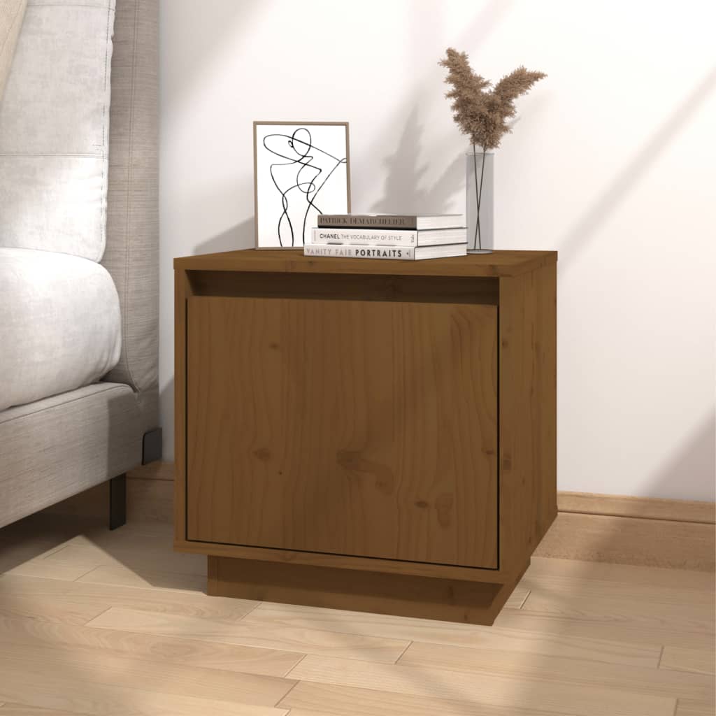 Nattbord 2 stk honningbrun 40x30x40 cm heltre furu
