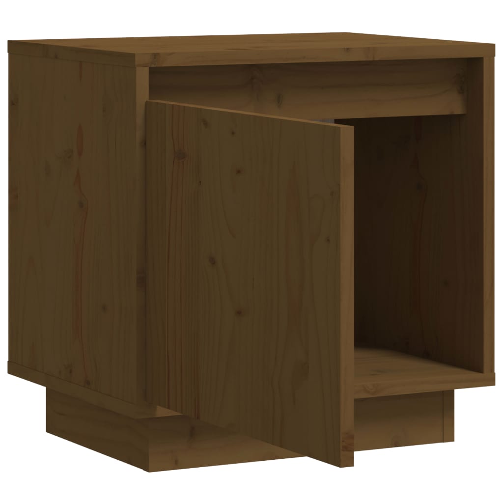 Nattbord 2 stk honningbrun 40x30x40 cm heltre furu