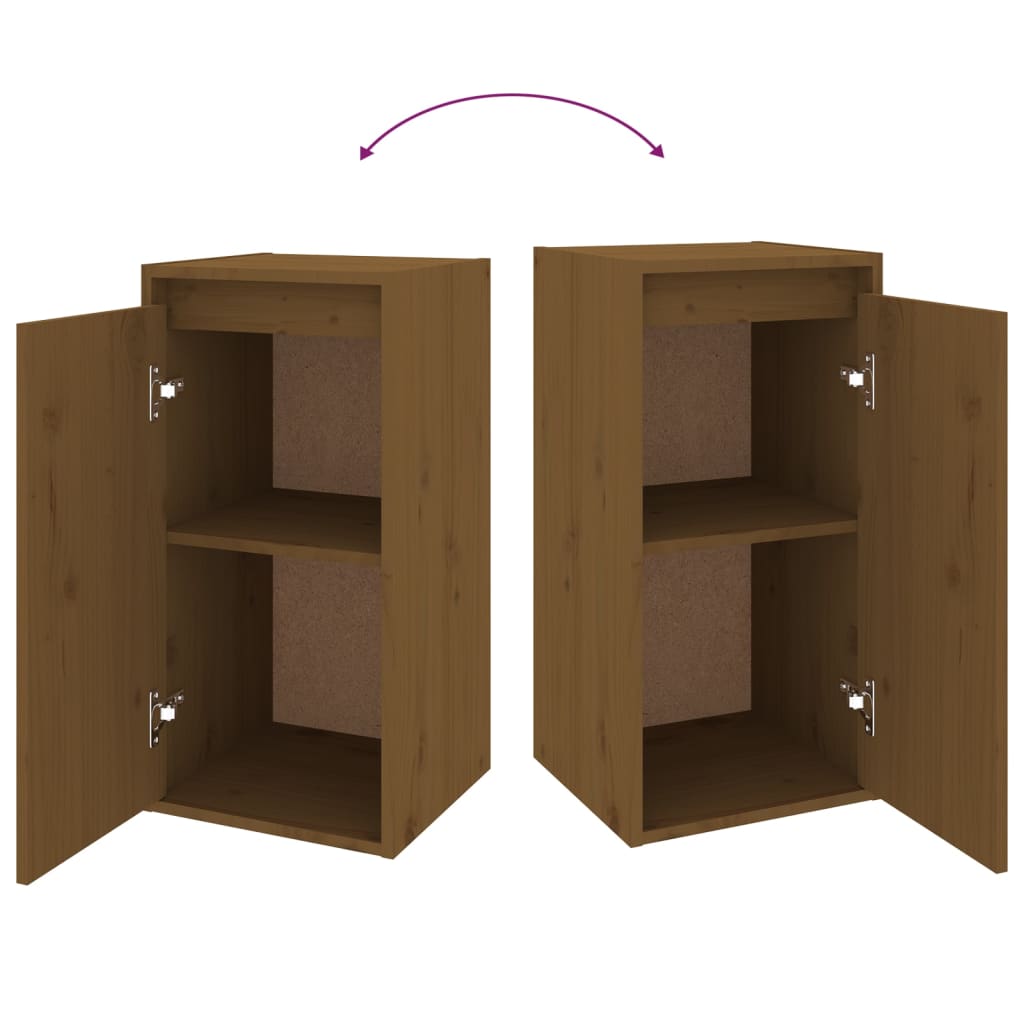 Veggskap 2 stk honningbrun 30x30x60 cm heltre furu