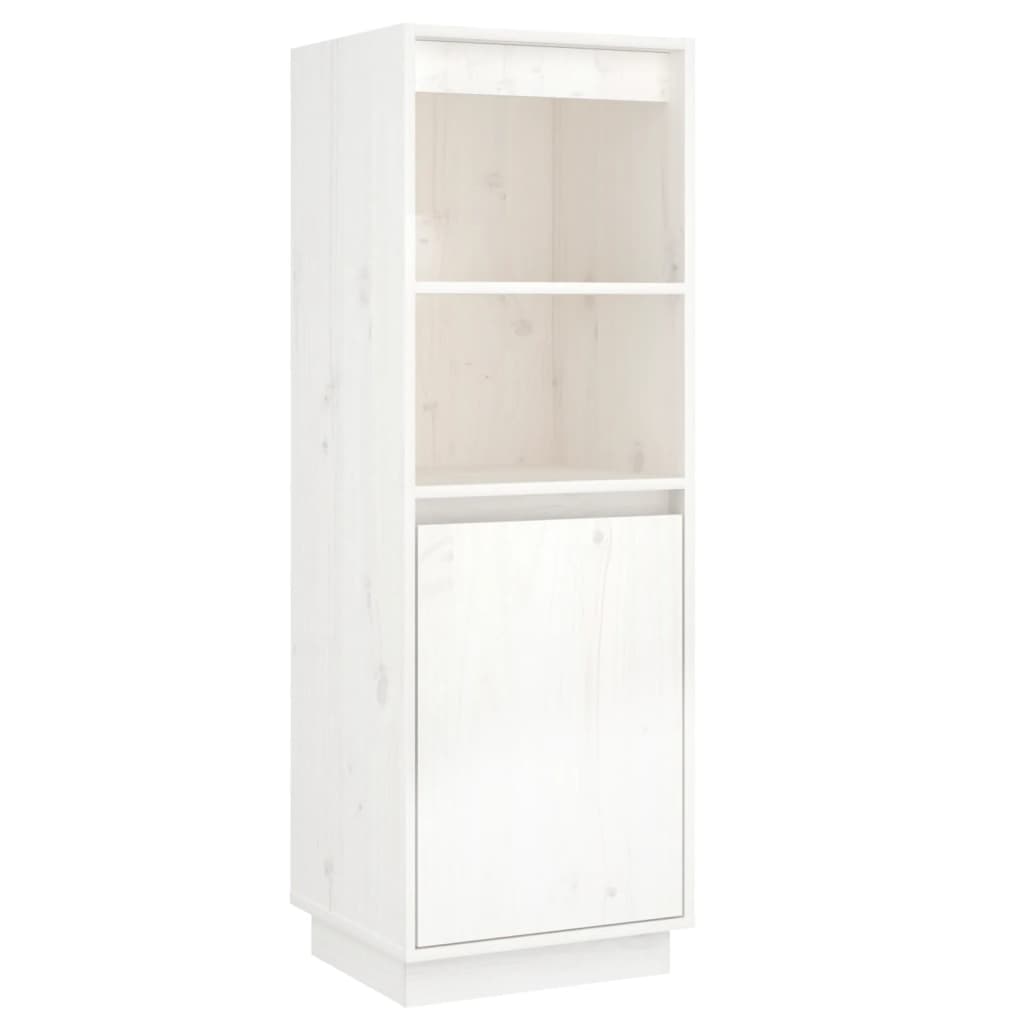 Highboard hvit 37x34x110 cm heltre furu