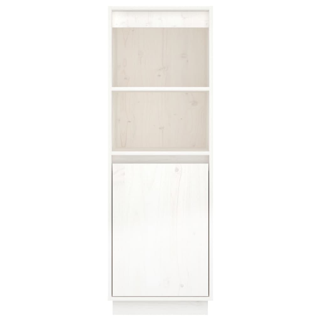 Highboard hvit 37x34x110 cm heltre furu