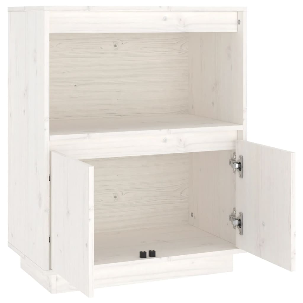 Skjenk hvit 60x34x75 cm heltre furu