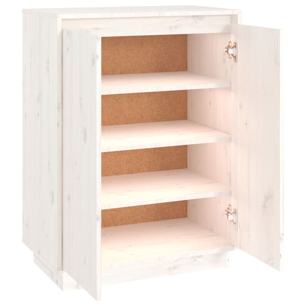 Skoskap hvit 60x35x80 cm heltre furu