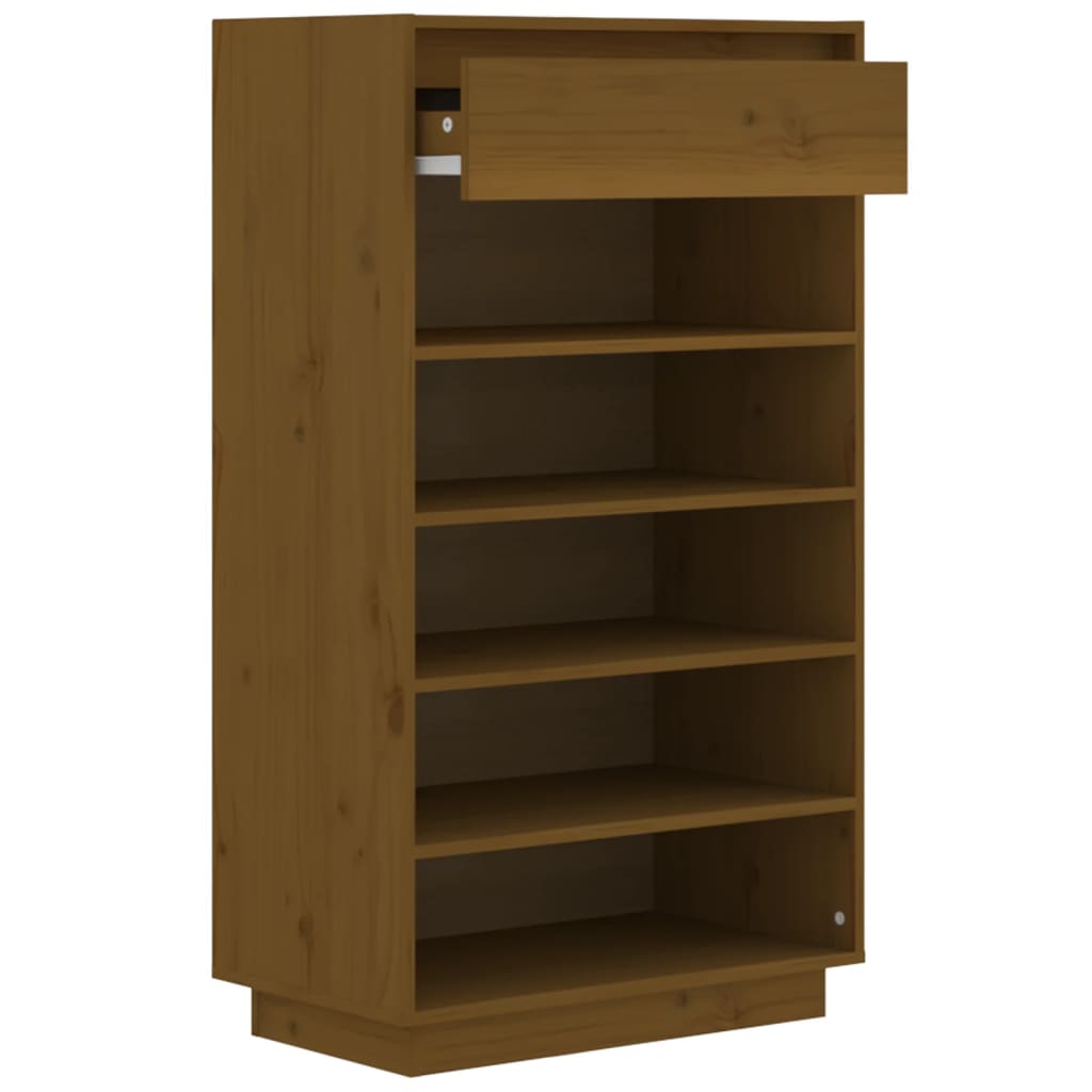 Skoskap honningbrun 60x34x105 cm heltre furu