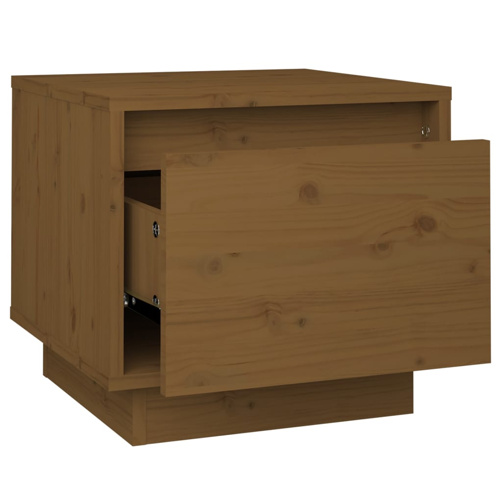 Nattbord 2 stk honningbrun 35x34x32 cm heltre furu