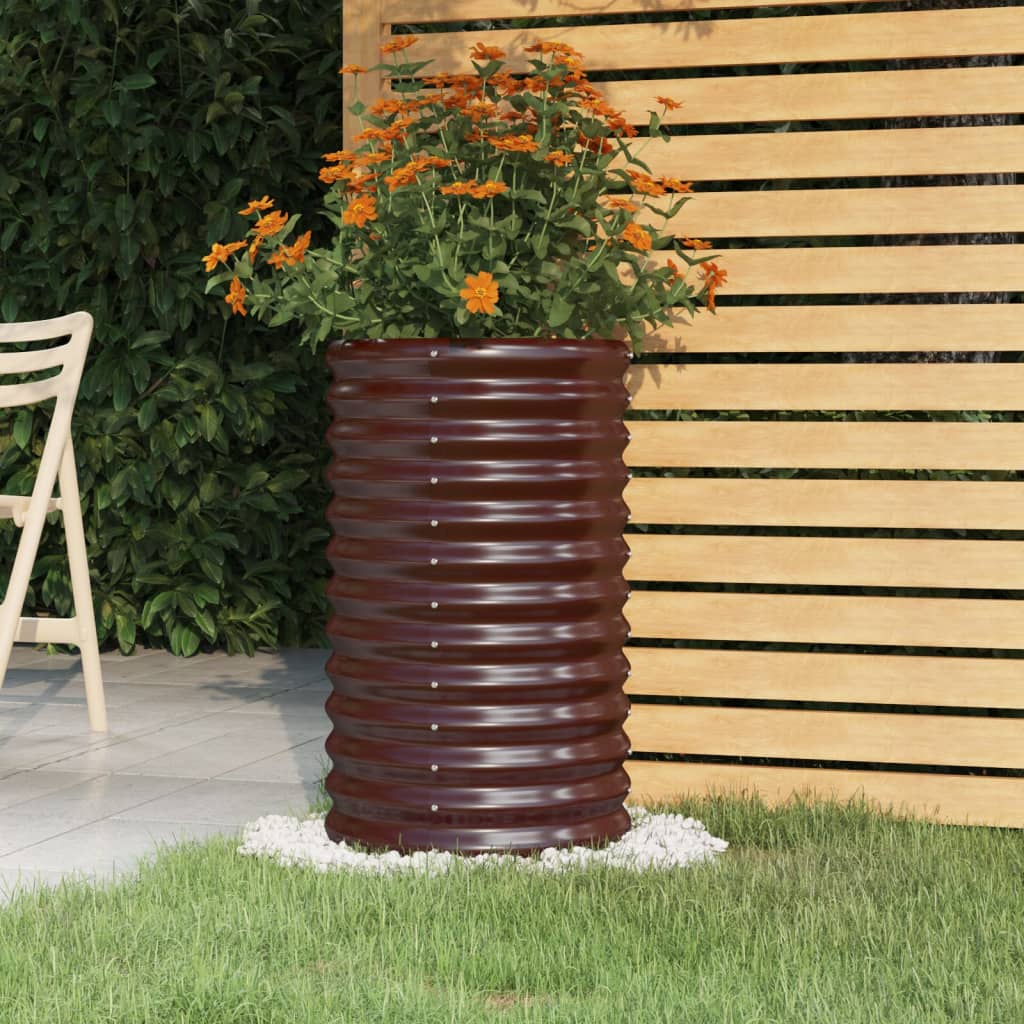 Plantekasse galvanisert stål 40x40x68 cm brun