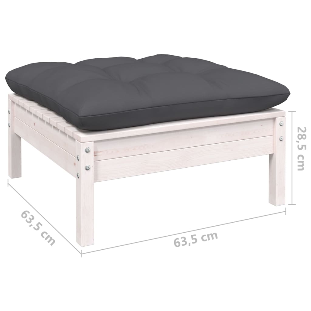 Hagesofagruppe med puter 10 deler hvit heltre furu