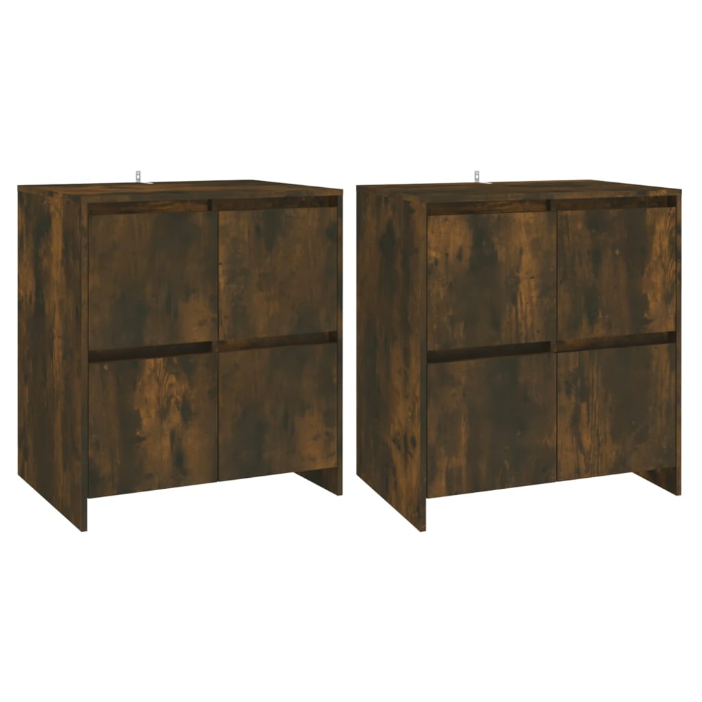 Skjenker 2 stk røkt eik 70x41x75 cm konstruert tre