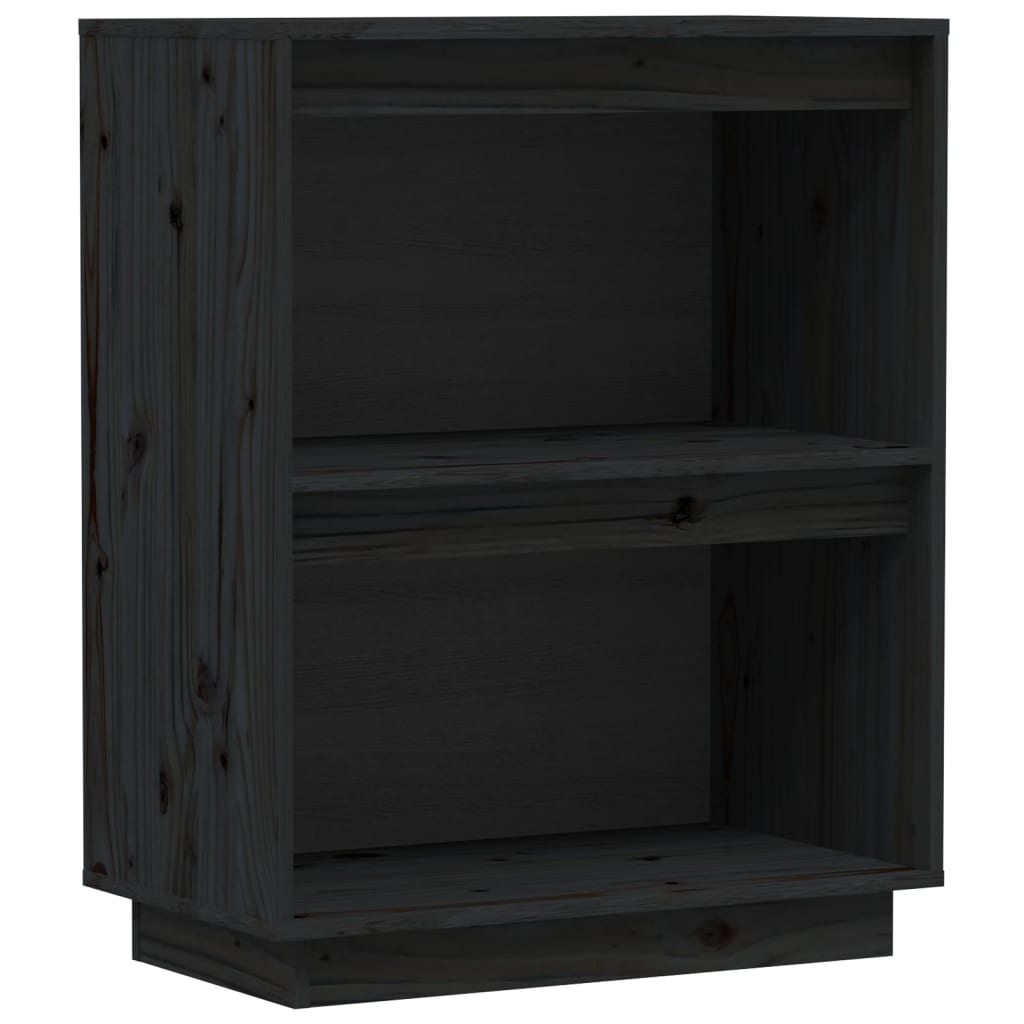 Konsollskap svart 60x34x75 cm heltre furu
