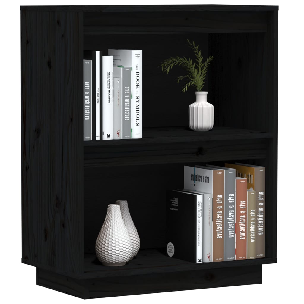 Konsollskap svart 60x34x75 cm heltre furu
