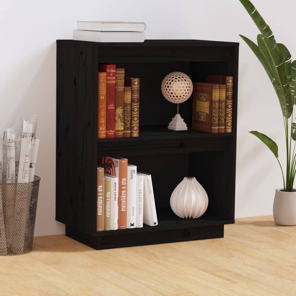 Konsollskap svart 60x34x75 cm heltre furu