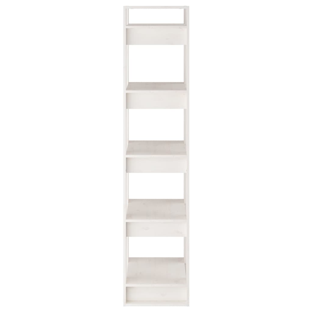 Bokhylle/romdeler hvit 41x35x160 cm heltre furu