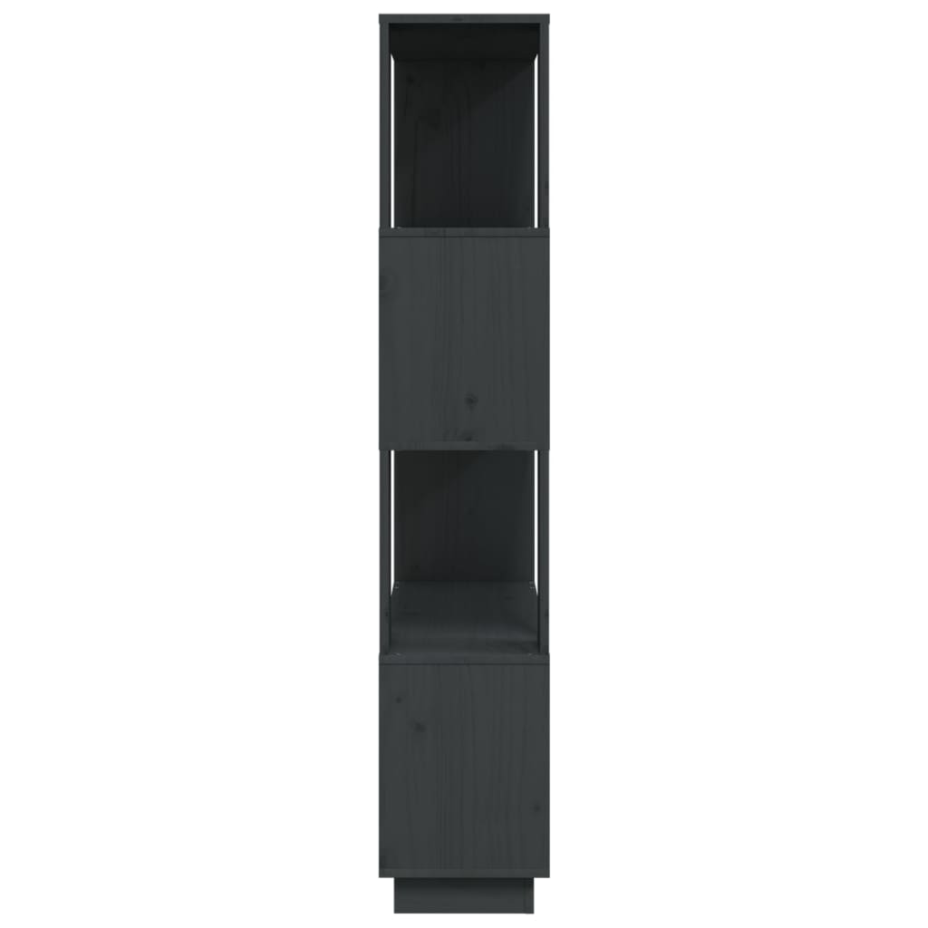 Bokhylle/romdeler grå 80x25x132 cm heltre furu
