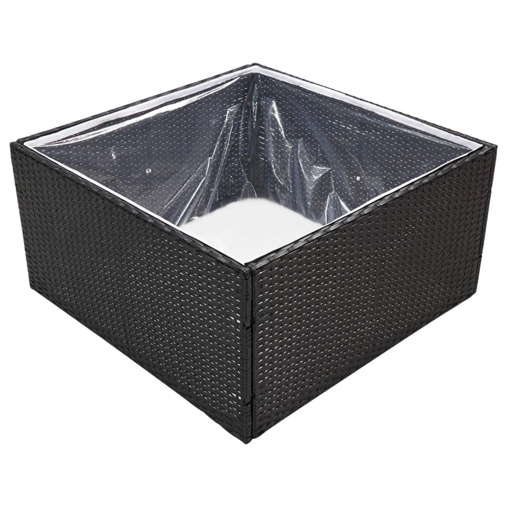 Plantekasse svart 80x80x40 cm polyrotting