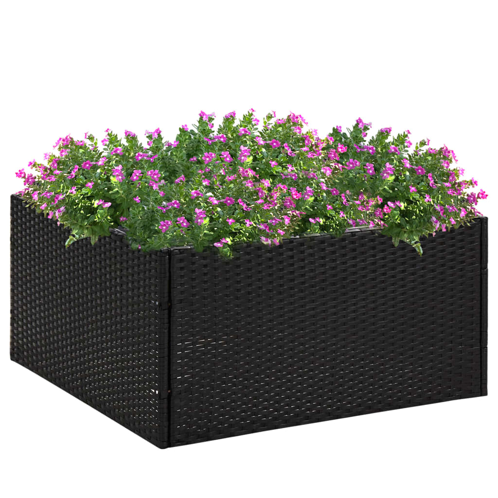 Plantekasse svart 80x80x40 cm polyrotting