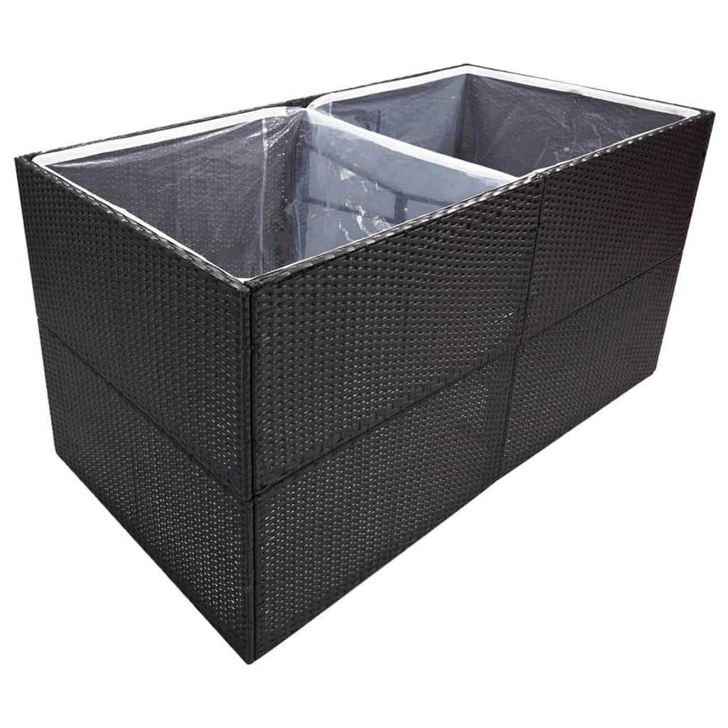 Plantekasse svart 157x80x80 cm polyrotting