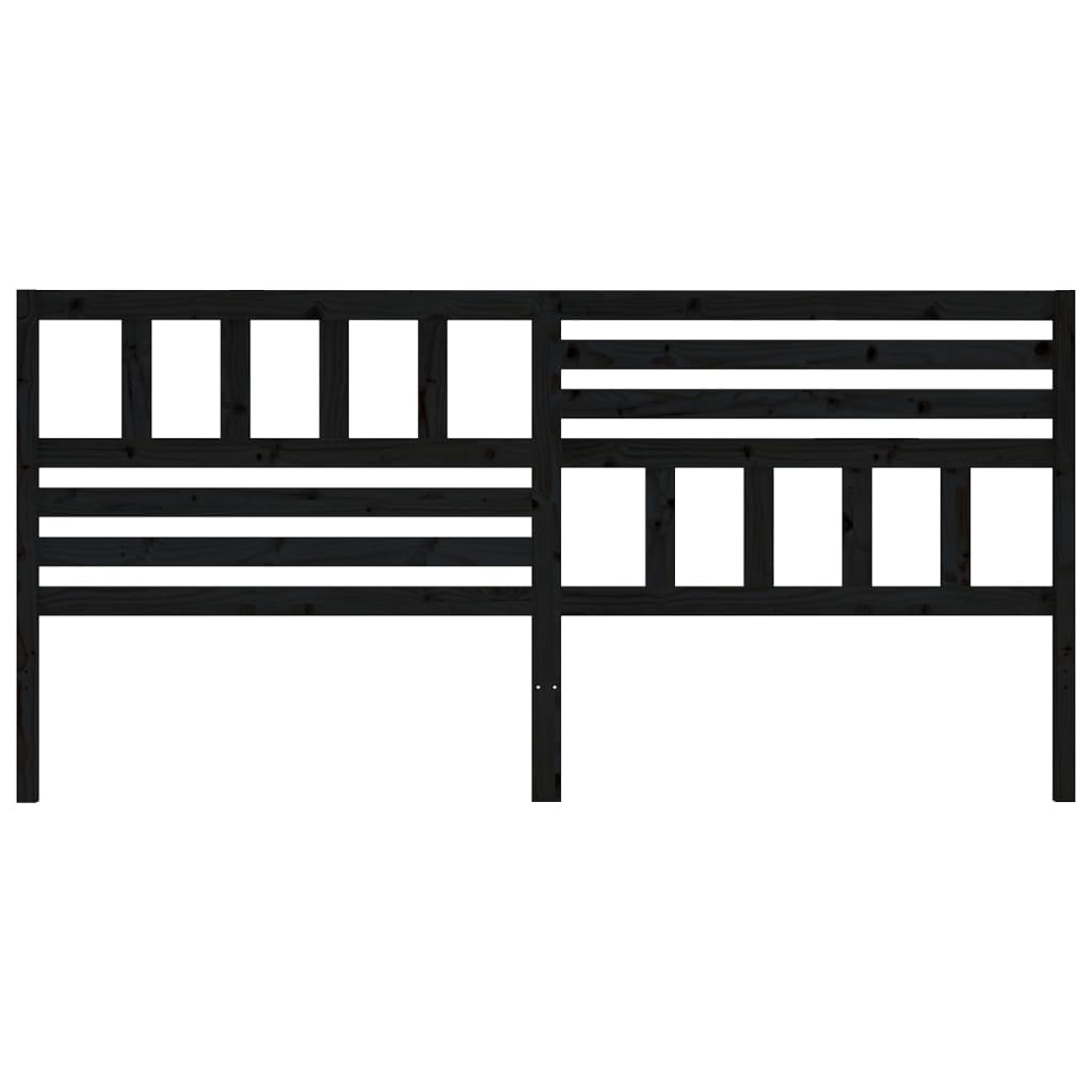 Sengegavl svart 186x4x100 cm heltre furu