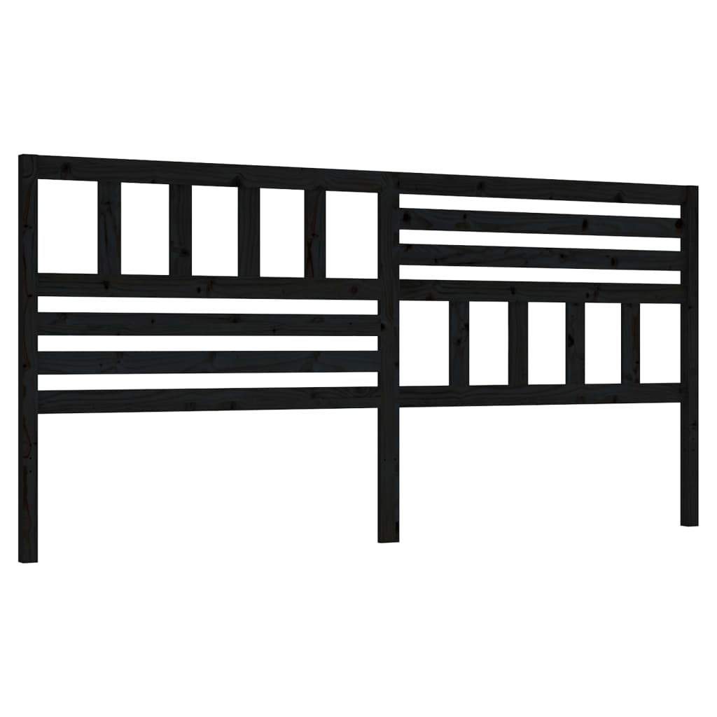 Sengegavl svart 206x4x100 cm heltre furu