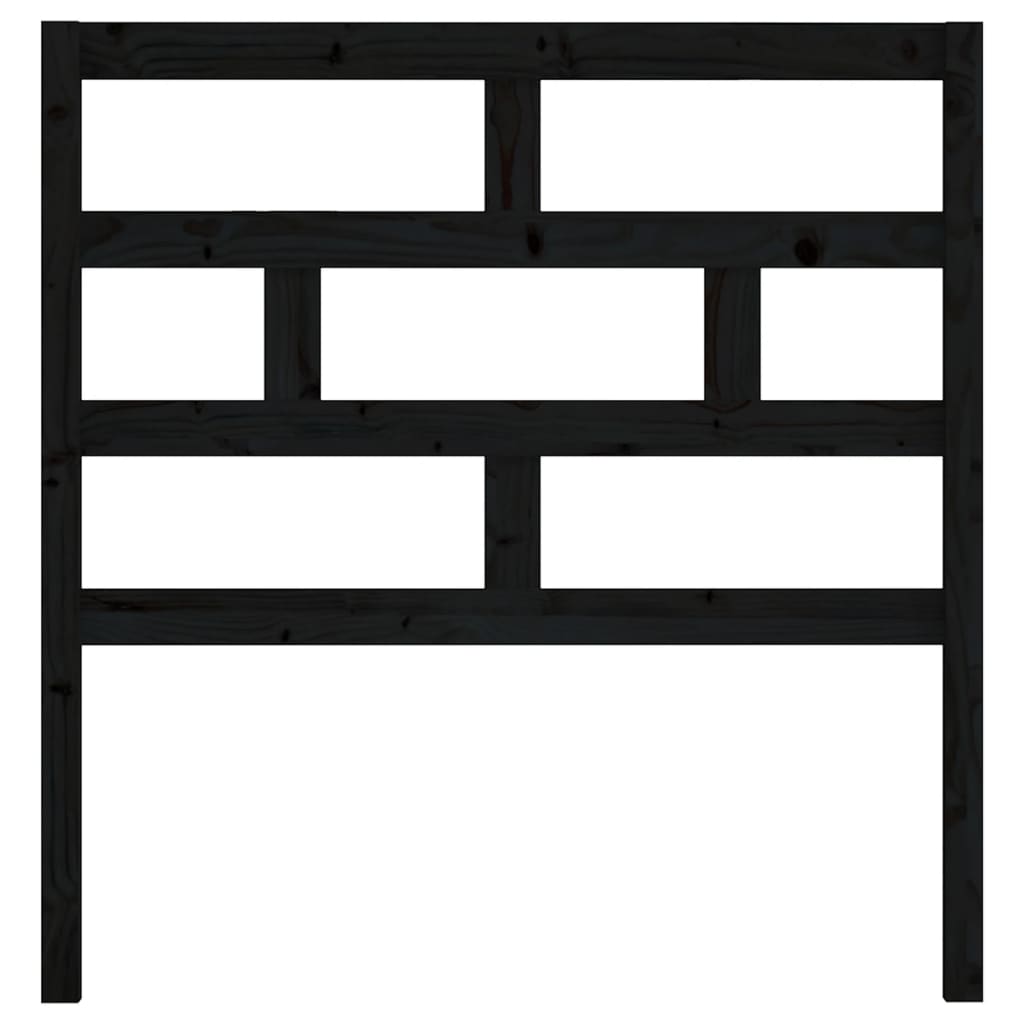 Sengegavl svart 81x4x100 cm heltre furu